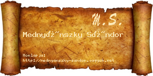 Mednyánszky Sándor névjegykártya