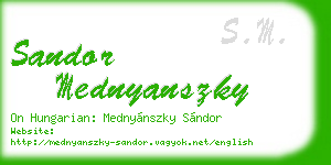 sandor mednyanszky business card